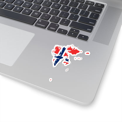 Flag-map of Svalbard (Norway) STICKER Vinyl Kiss-Cut Decal