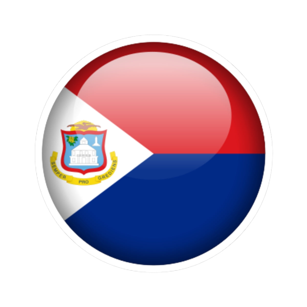 Flag orb Sint Maarten (Netherlands) STICKER Vinyl Kiss-Cut Decal