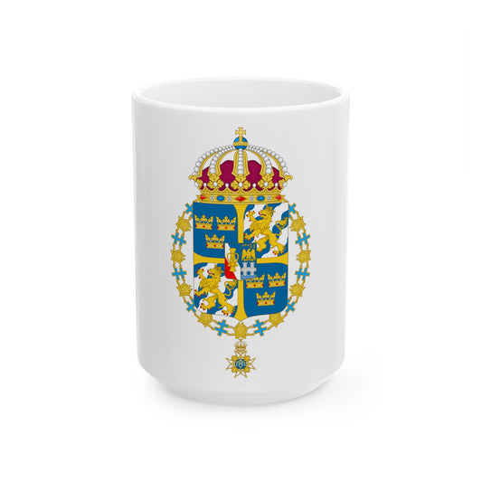 Great coat of arms of Sweden 3 - White Coffee Mug-15oz-The Sticker Space