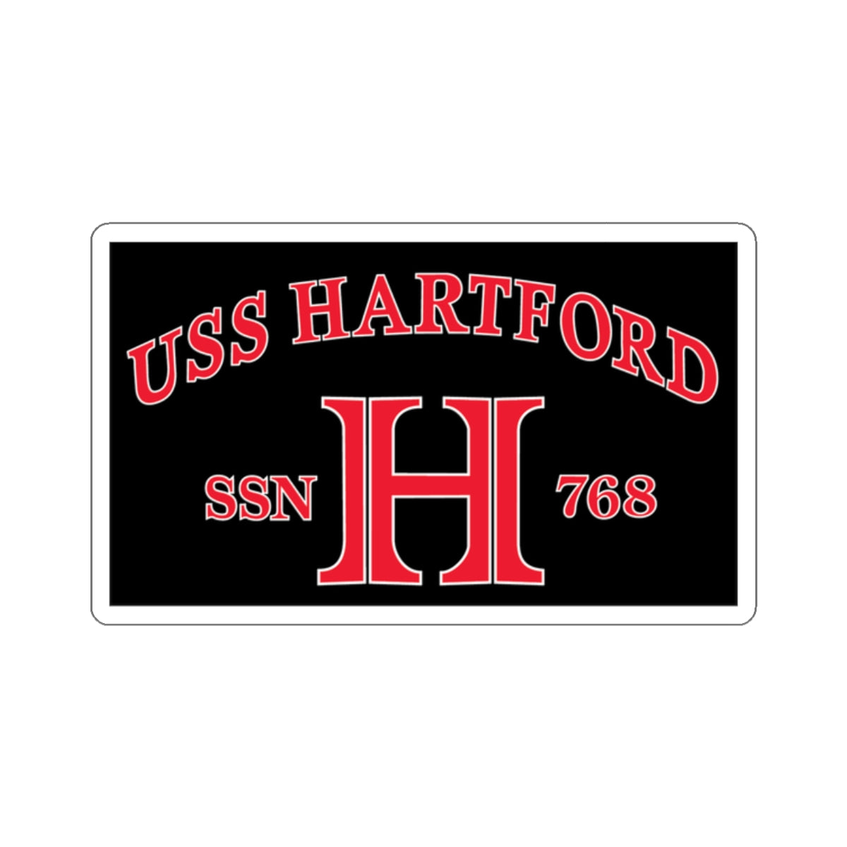 USS Hartford SSN 768 Flag (U.S. Navy) STICKER Vinyl Kiss-Cut Decal