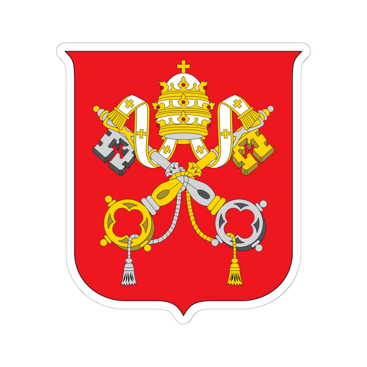 Coat of arms of Vatican City State - STICKER Vinyl Kiss-Cut Decal