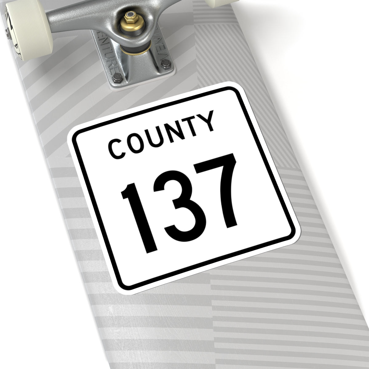 County 137 square (Minnesota) (Road Sign) STICKER Vinyl Kiss-Cut Decal