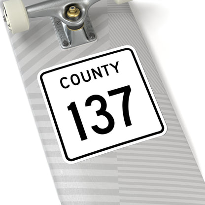 County 137 square (Minnesota) (Road Sign) STICKER Vinyl Kiss-Cut Decal