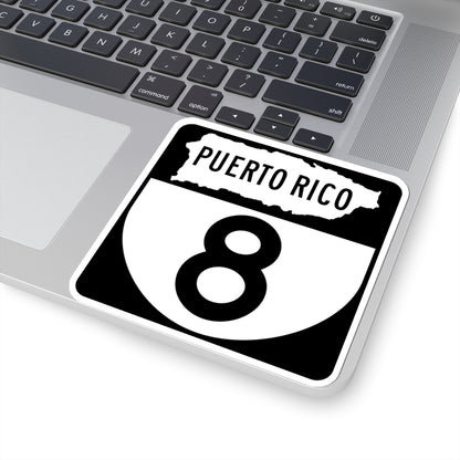 PR old 8 (Puerto Rico) (Road Sign) STICKER Vinyl Kiss-Cut Decal