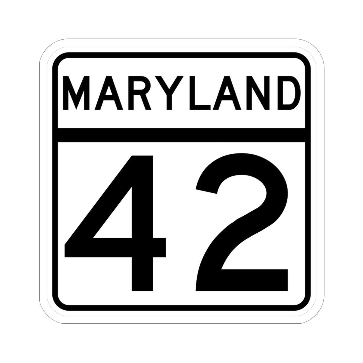 MD Route 42 (Maryland) (Road Sign) STICKER Vinyl Kiss-Cut Decal