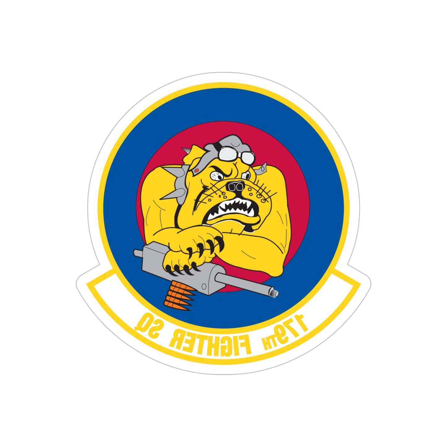 179th Fighter Squadron (U.S. Air Force) REVERSE PRINT Transparent STICKER-5" × 5"-The Sticker Space