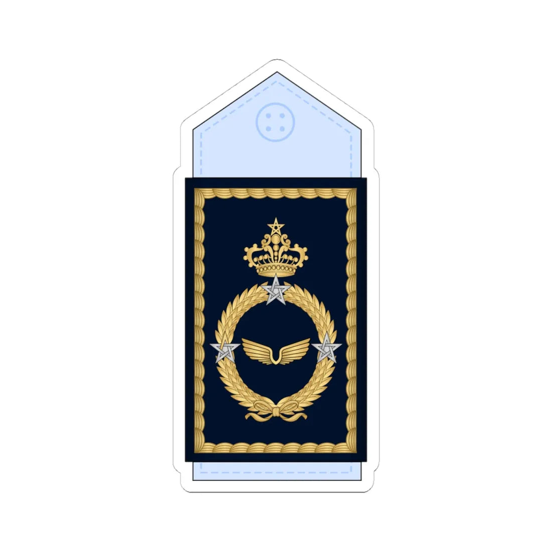 17.Moroccan Air Force MG (Morocco) (Military Rank) STICKER Vinyl Kiss-Cut Decal 4 Inch White - The Sticker Space