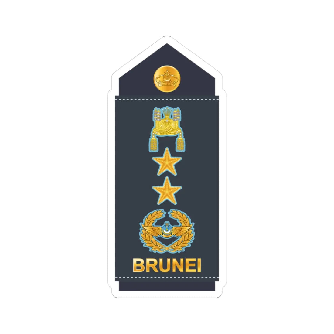 17.RBrAF MG (Brunei) (Military Rank) STICKER Vinyl Kiss-Cut Decal 3 Inch White - The Sticker Space