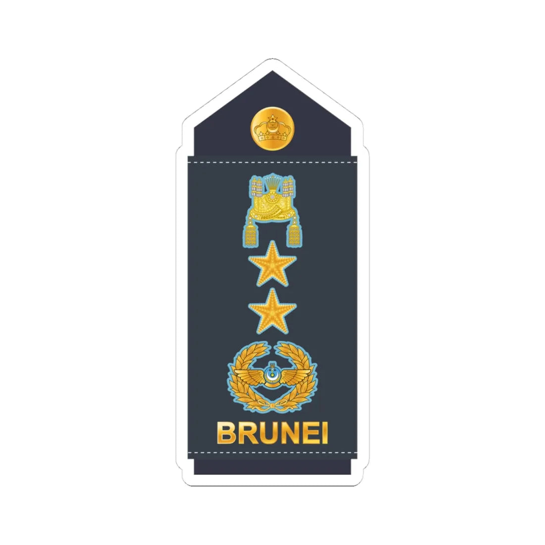 17.RBrAF MG (Brunei) (Military Rank) STICKER Vinyl Kiss-Cut Decal 4 Inch White - The Sticker Space