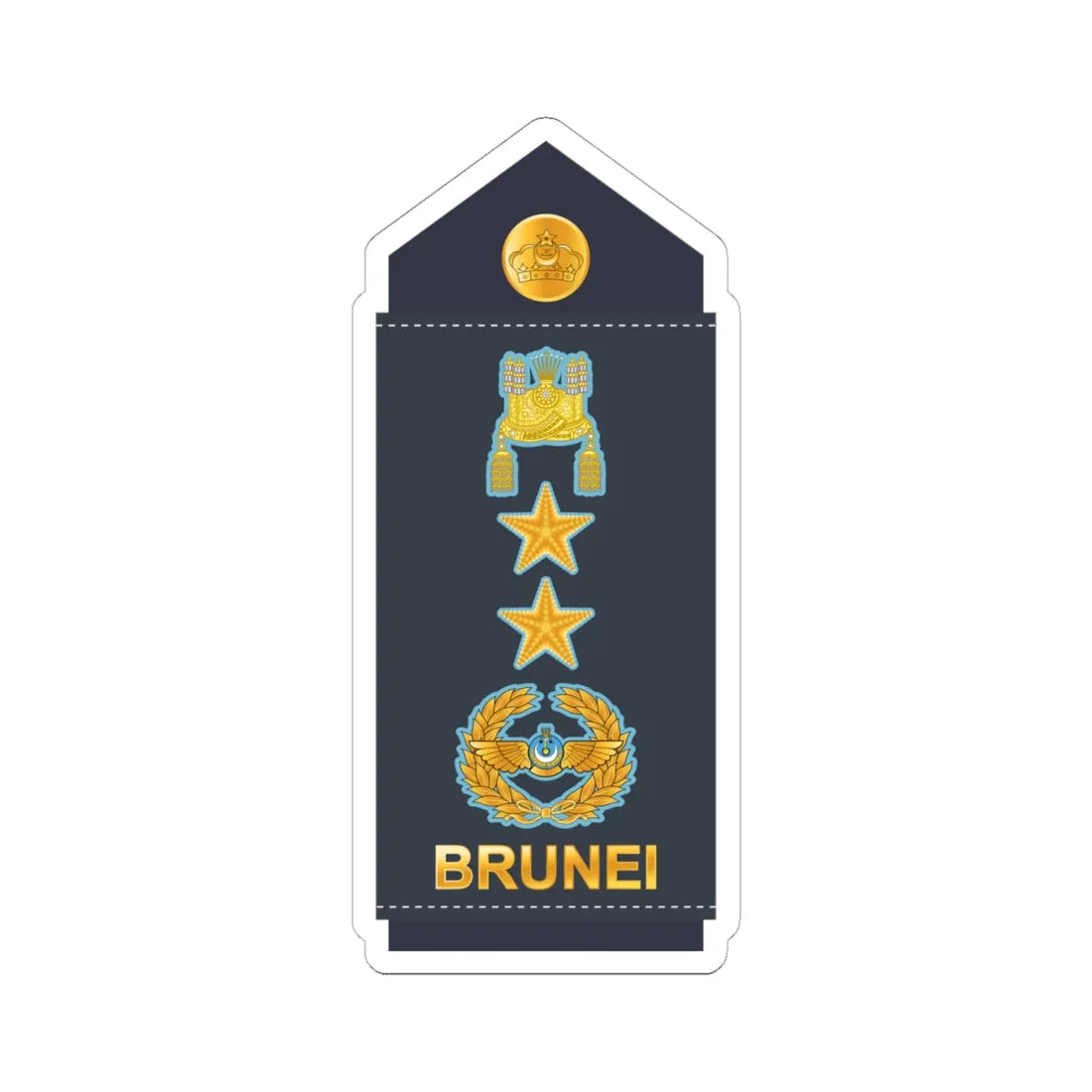17.RBrAF MG (Brunei) (Military Rank) STICKER Vinyl Kiss-Cut Decal 6 Inch White - The Sticker Space