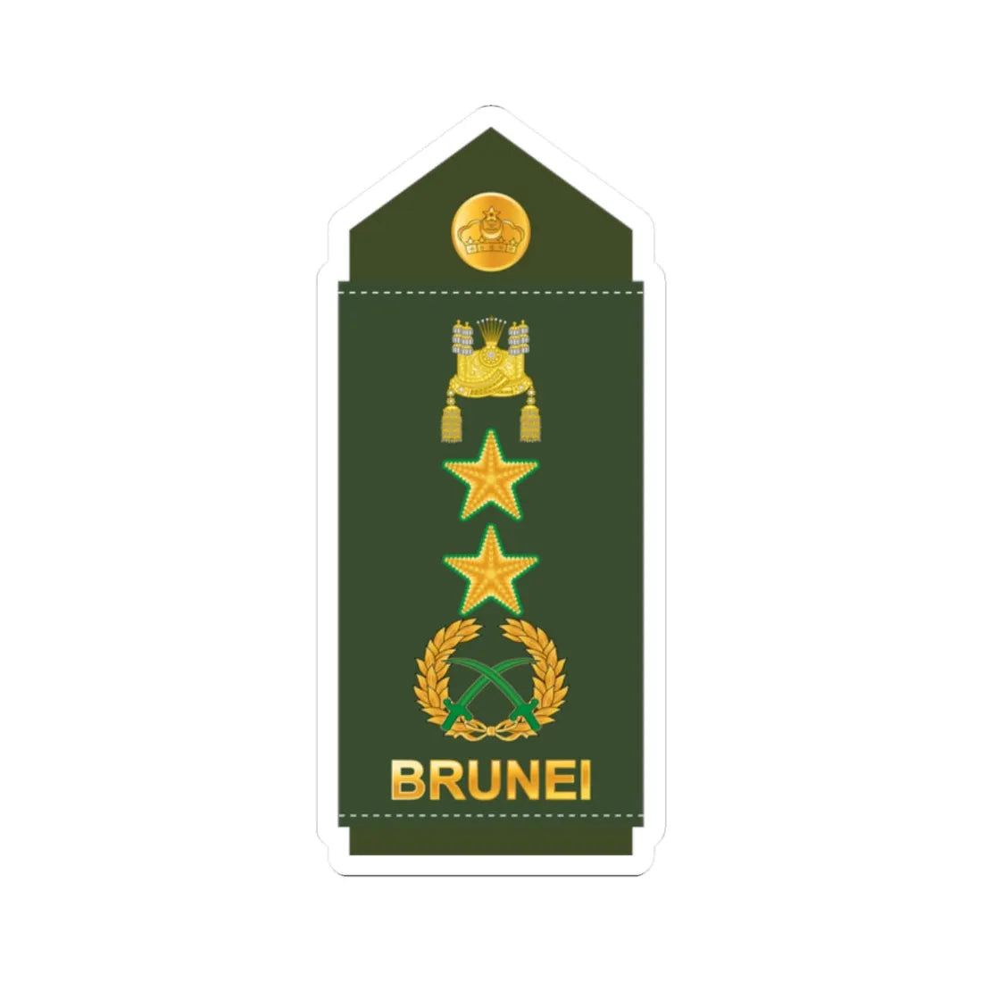 17.RBrLF MG (Brunei) (Military Rank) STICKER Vinyl Kiss-Cut Decal 2 Inch White - The Sticker Space