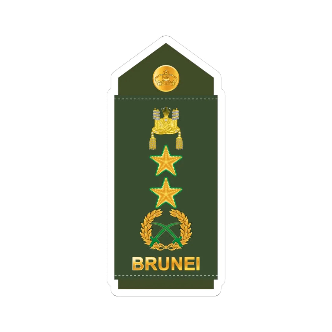 17.RBrLF MG (Brunei) (Military Rank) STICKER Vinyl Kiss-Cut Decal 3 Inch White - The Sticker Space