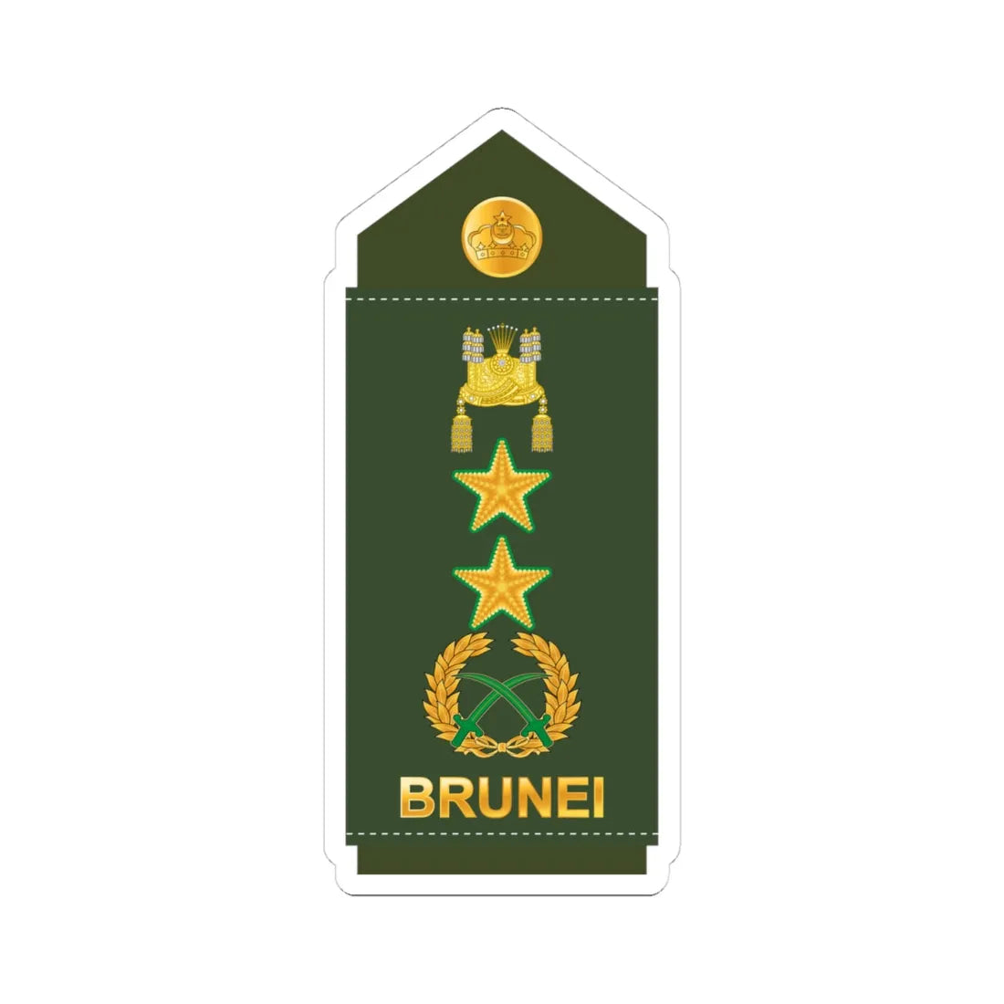 17.RBrLF MG (Brunei) (Military Rank) STICKER Vinyl Kiss-Cut Decal 4 Inch White - The Sticker Space
