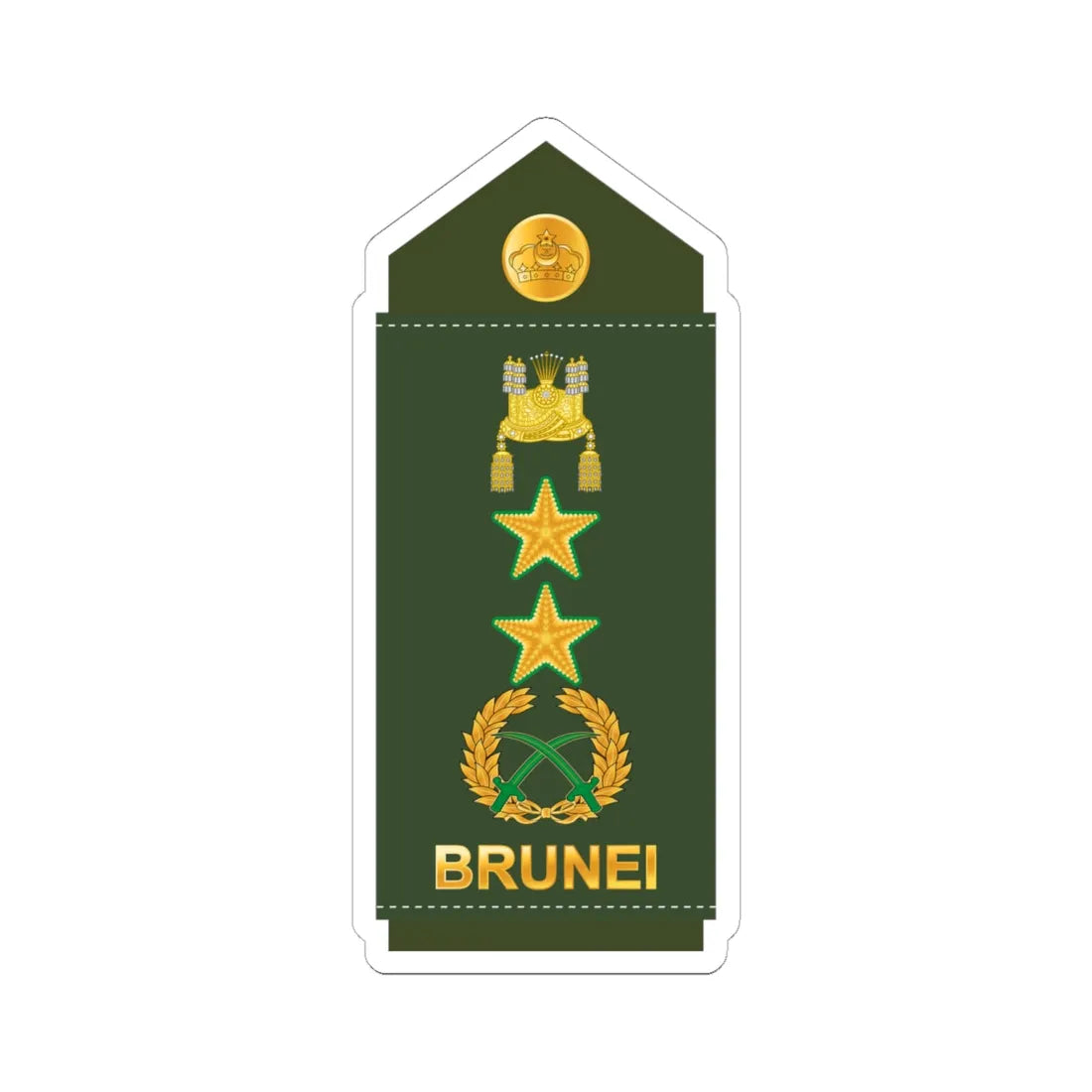 17.RBrLF MG (Brunei) (Military Rank) STICKER Vinyl Kiss-Cut Decal 6 Inch White - The Sticker Space
