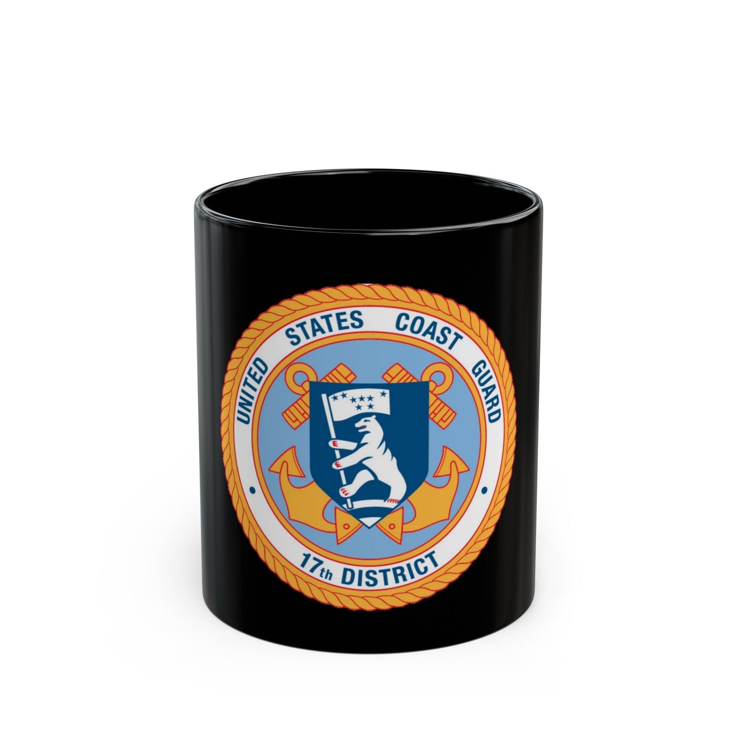 17th CG District (U.S. Coast Guard) Black Coffee Mug-11oz-The Sticker Space