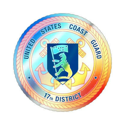 17th CG District (U.S. Coast Guard) Holographic STICKER Die-Cut Vinyl Decal 6 Inch Holographic - The Sticker Space
