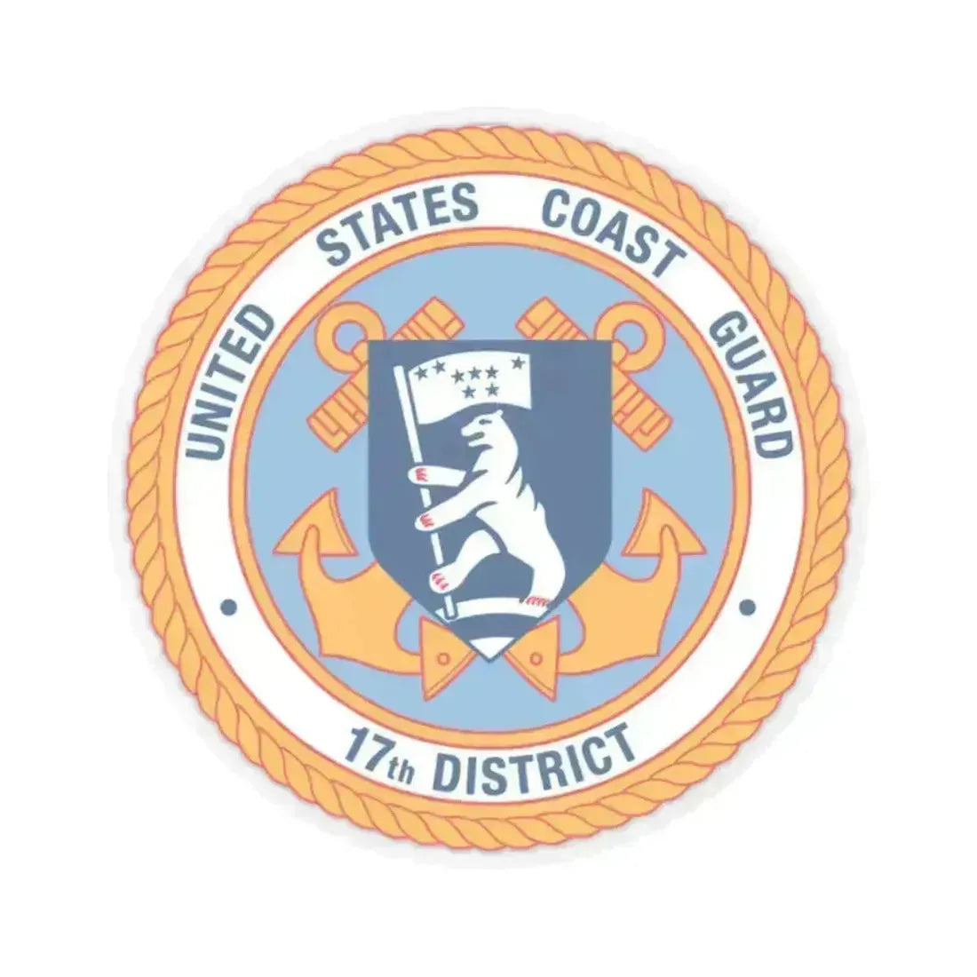 17th CG District (U.S. Coast Guard) STICKER Vinyl Kiss-Cut Decal 2 Inch Transparent - The Sticker Space