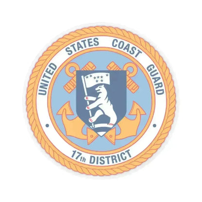17th CG District (U.S. Coast Guard) STICKER Vinyl Kiss-Cut Decal 2 Inch Transparent - The Sticker Space