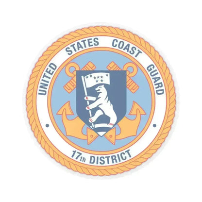 17th CG District (U.S. Coast Guard) STICKER Vinyl Kiss-Cut Decal 3 Inch Transparent - The Sticker Space