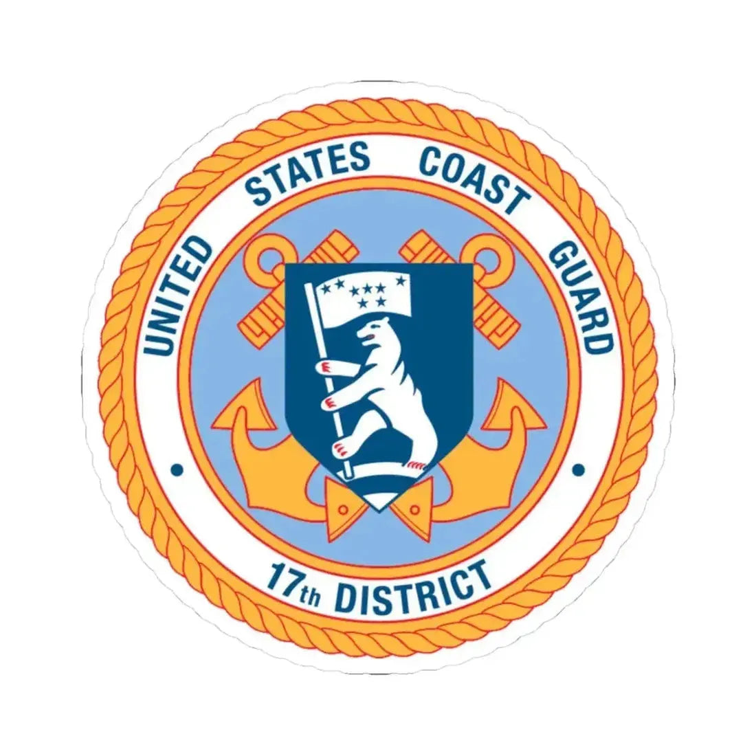 17th CG District (U.S. Coast Guard) STICKER Vinyl Kiss-Cut Decal 3 Inch White - The Sticker Space