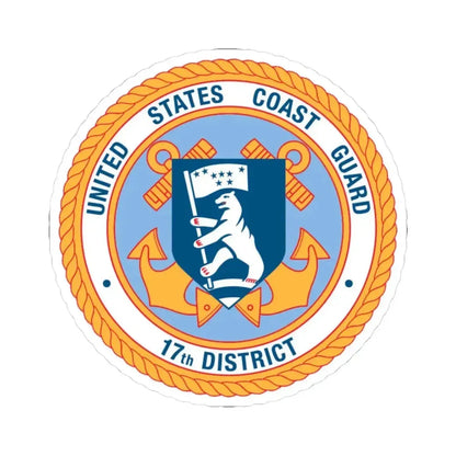 17th CG District (U.S. Coast Guard) STICKER Vinyl Kiss-Cut Decal 3 Inch White - The Sticker Space