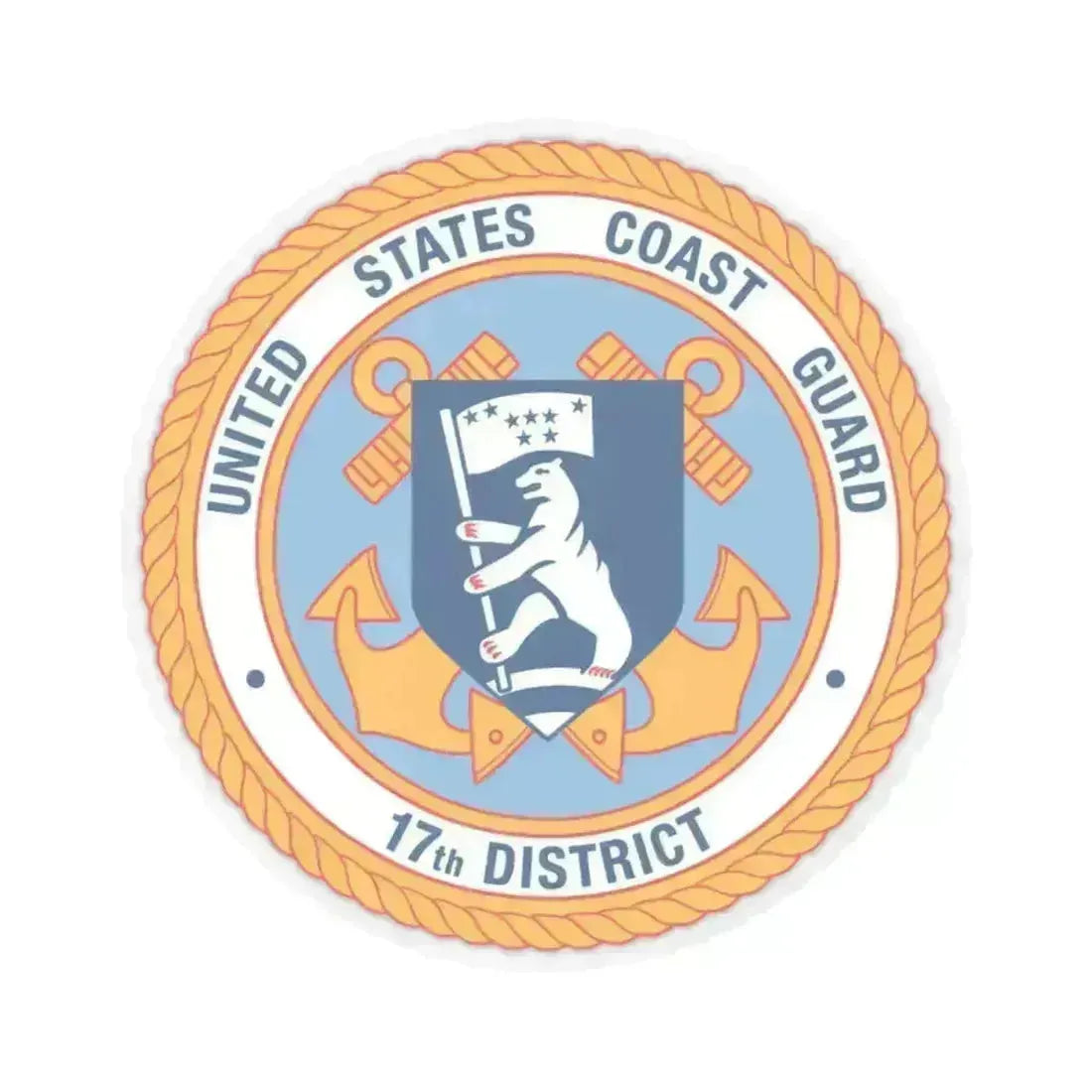 17th CG District (U.S. Coast Guard) STICKER Vinyl Kiss-Cut Decal 4 Inch Transparent - The Sticker Space