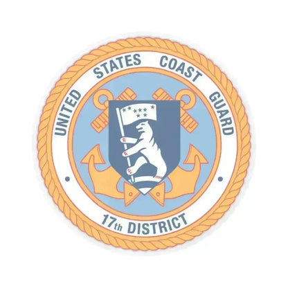 17th CG District (U.S. Coast Guard) STICKER Vinyl Kiss-Cut Decal 4 Inch Transparent - The Sticker Space