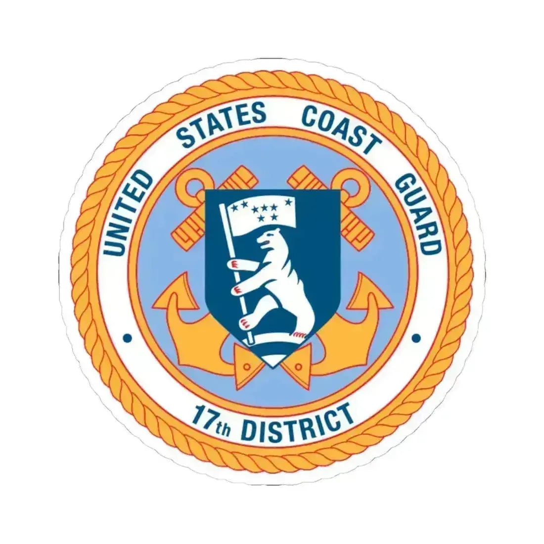 17th CG District (U.S. Coast Guard) STICKER Vinyl Kiss-Cut Decal 4 Inch White - The Sticker Space