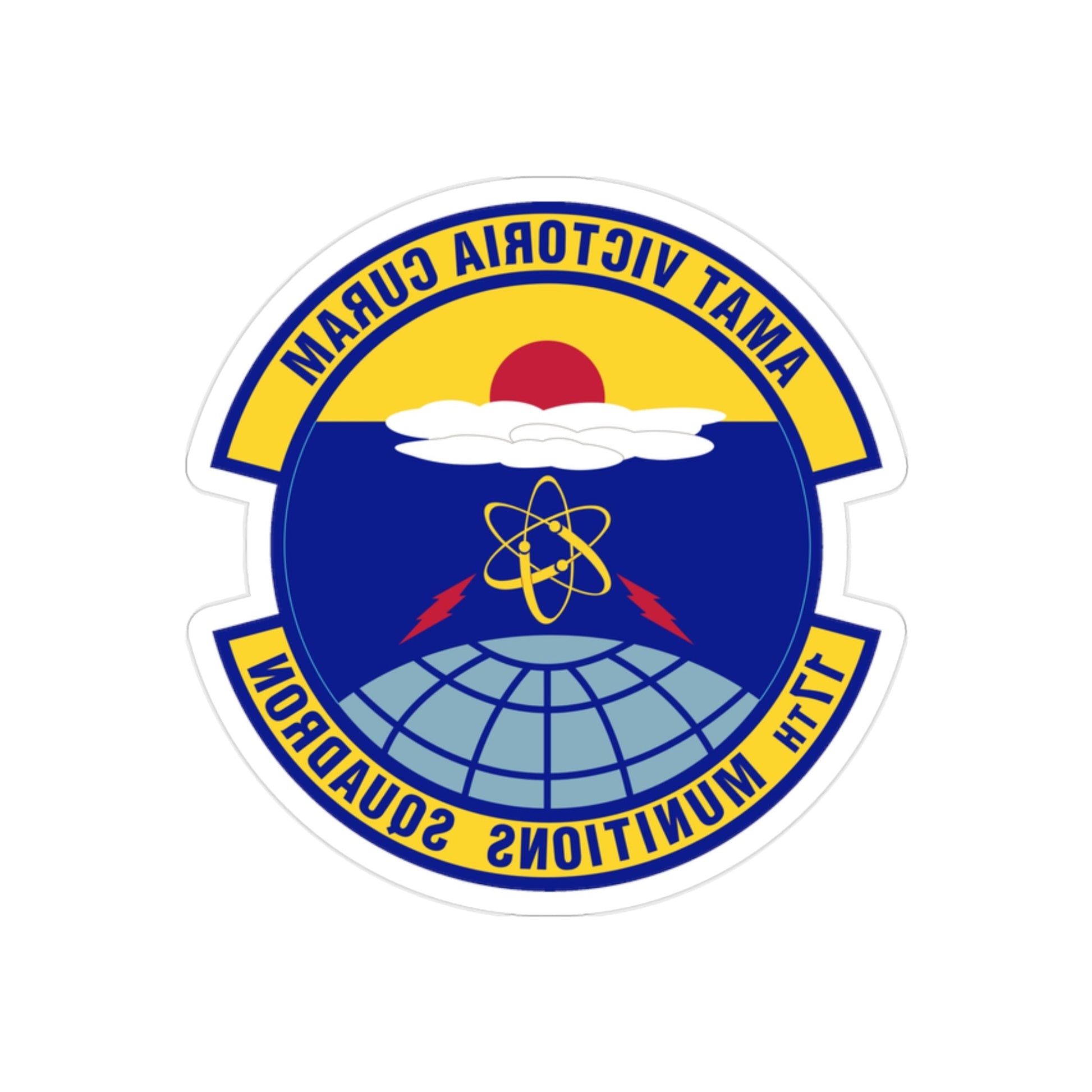 17th Munitions Squadron (U.S. Air Force) REVERSE PRINT Transparent STICKER-2" × 2"-The Sticker Space