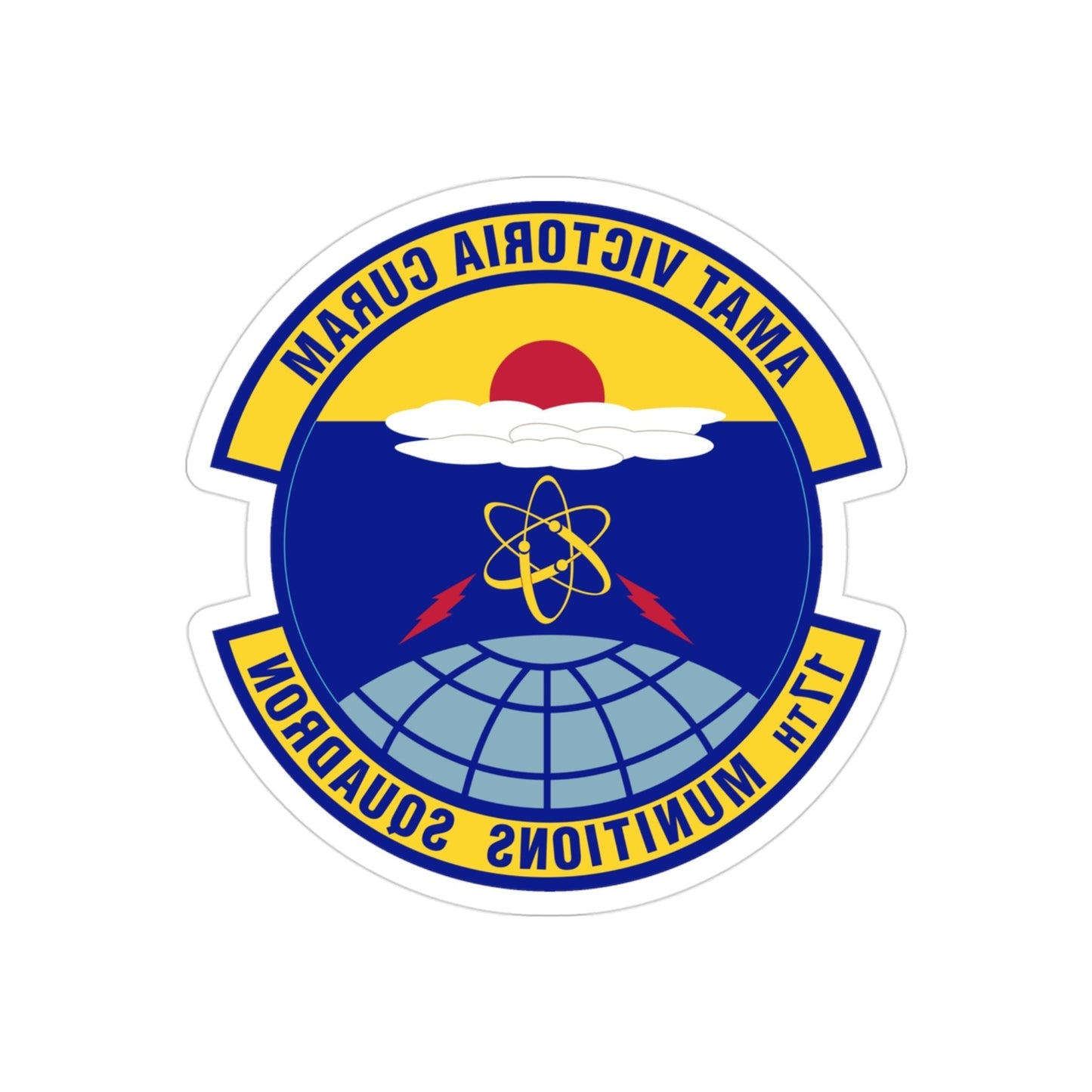 17th Munitions Squadron (U.S. Air Force) REVERSE PRINT Transparent STICKER-3" × 3"-The Sticker Space