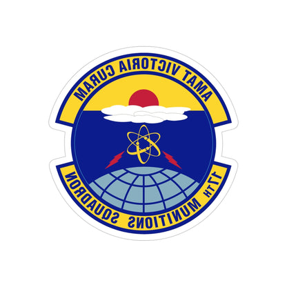 17th Munitions Squadron (U.S. Air Force) REVERSE PRINT Transparent STICKER-4" × 4"-The Sticker Space