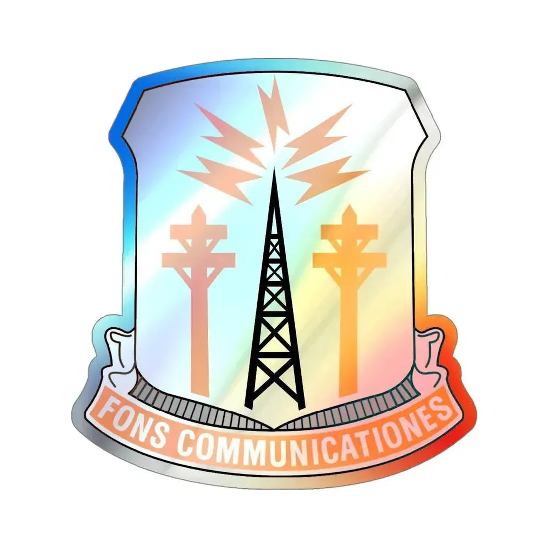 17th Signal Battalion (U.S. Army) Holographic STICKER Die-Cut Vinyl Decal 4 Inch Holographic - The Sticker Space