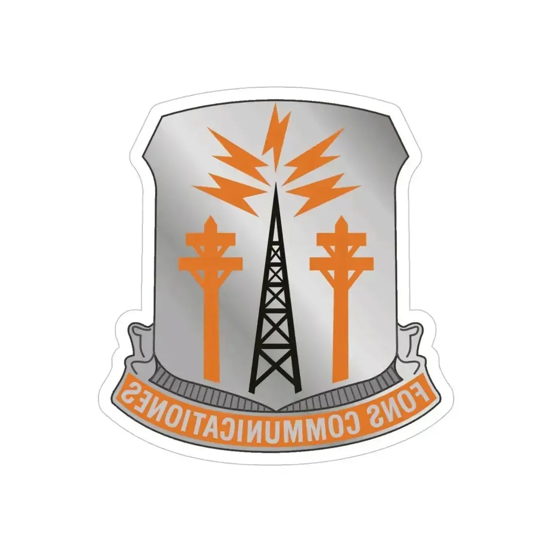 17th Signal Battalion (U.S. Army) REVERSE PRINT Transparent Die-Cut STICKER 5 Inch Die-Cut Transparent - The Sticker Space