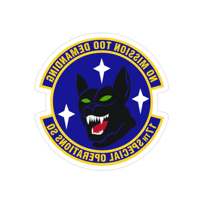 17th Special Operations Squadron (U.S. Air Force) REVERSE PRINT Transparent STICKER-2" × 2"-The Sticker Space