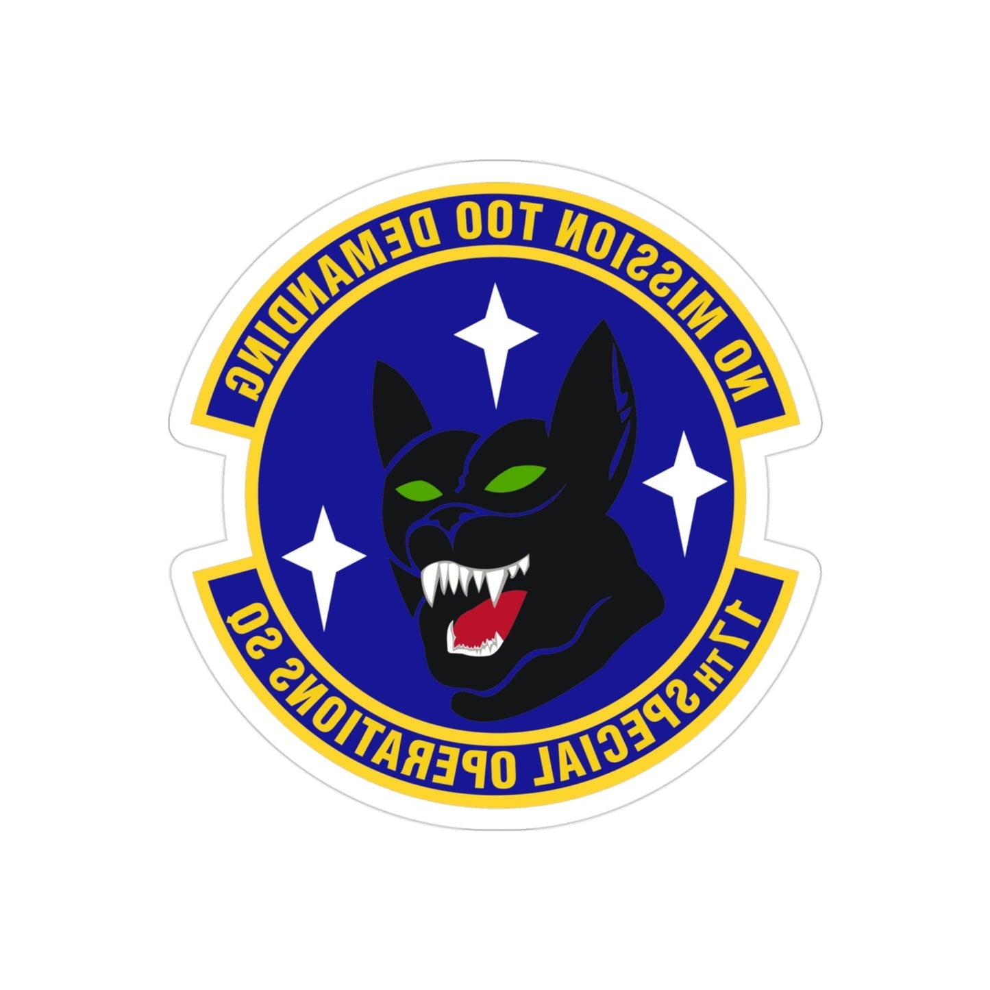 17th Special Operations Squadron (U.S. Air Force) REVERSE PRINT Transparent STICKER-3" × 3"-The Sticker Space