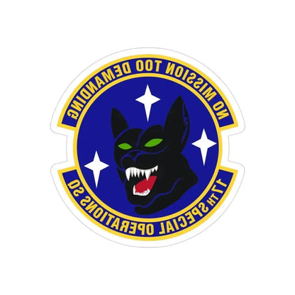 17th Special Operations Squadron (U.S. Air Force) REVERSE PRINT Transparent Die-Cut STICKER 3 Inch Die-Cut Transparent - The Sticker Space