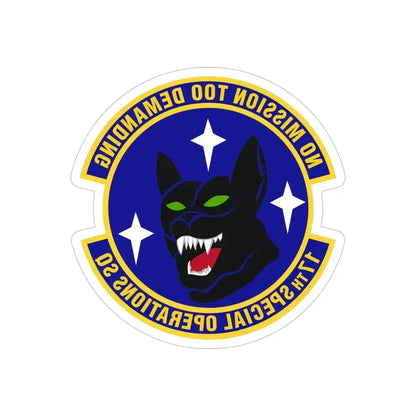 17th Special Operations Squadron (U.S. Air Force) REVERSE PRINT Transparent Die-Cut STICKER 4 Inch Die-Cut Transparent - The Sticker Space