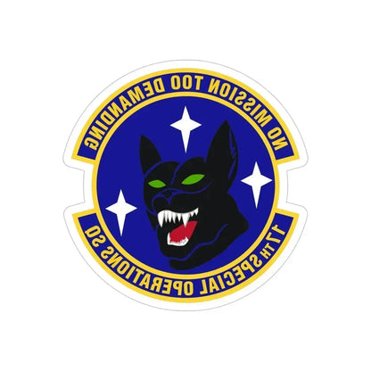 17th Special Operations Squadron (U.S. Air Force) REVERSE PRINT Transparent Die-Cut STICKER 5 Inch Die-Cut Transparent - The Sticker Space
