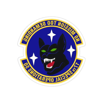 17th Special Operations Squadron (U.S. Air Force) REVERSE PRINT Transparent Die-Cut STICKER 6 Inch Die-Cut Transparent - The Sticker Space
