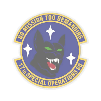 17th Special Operations Squadron (U.S. Air Force) STICKER Vinyl Kiss-Cut Decal 4 Inch Transparent - The Sticker Space