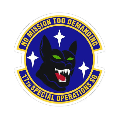 17th Special Operations Squadron (U.S. Air Force) STICKER Vinyl Kiss-Cut Decal 6 Inch White - The Sticker Space