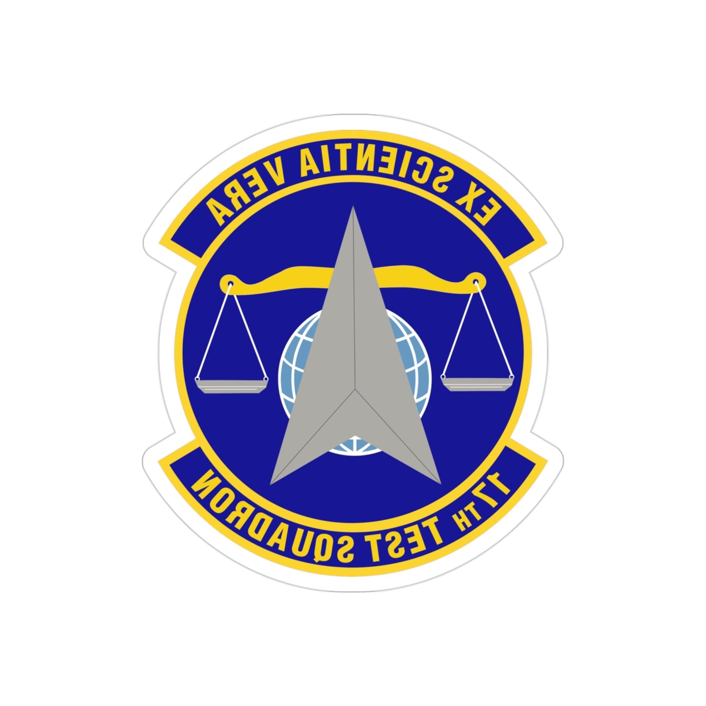 17th Test Squadron (U.S. Air Force) REVERSE PRINT Transparent STICKER-3" × 3"-The Sticker Space