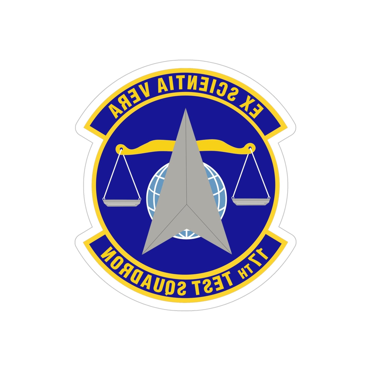 17th Test Squadron (U.S. Air Force) REVERSE PRINT Transparent STICKER-5" × 5"-The Sticker Space