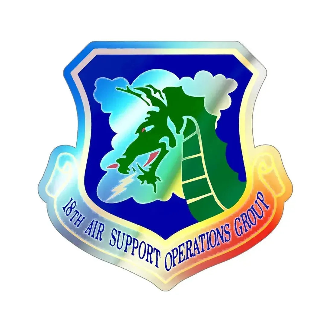 18 Air Support Operations Group ACC (U.S. Air Force) Holographic STICKER Die-Cut Vinyl Decal 5 Inch Holographic - The Sticker Space