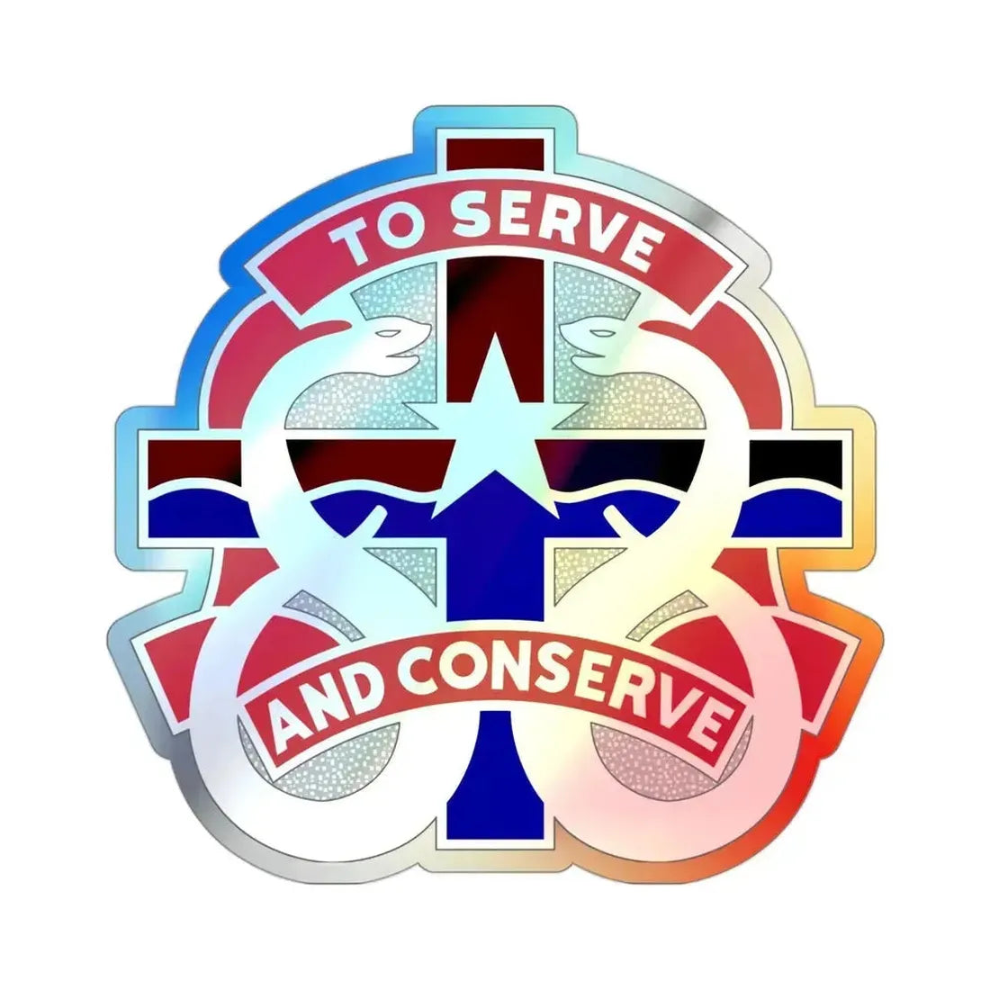 18 Field Hospital (U.S. Army) Holographic STICKER Die-Cut Vinyl Decal 3 Inch Holographic - The Sticker Space