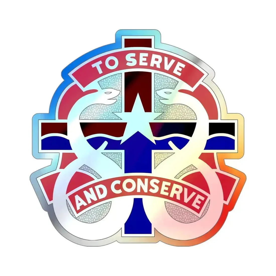 18 Field Hospital (U.S. Army) Holographic STICKER Die-Cut Vinyl Decal 5 Inch Holographic - The Sticker Space