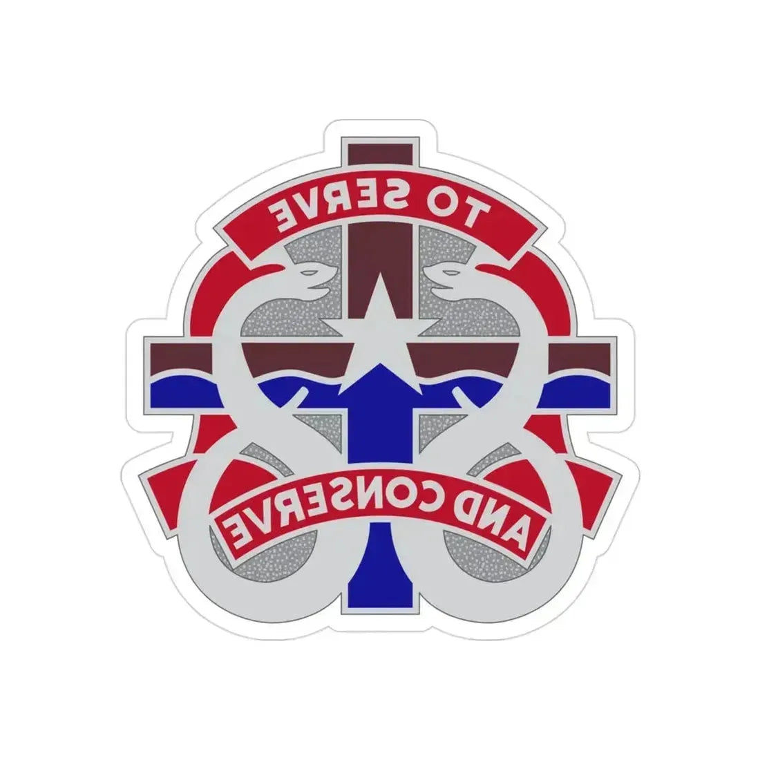 18 Field Hospital (U.S. Army) REVERSE PRINT Transparent Die-Cut STICKER 3 Inch Die-Cut Transparent - The Sticker Space