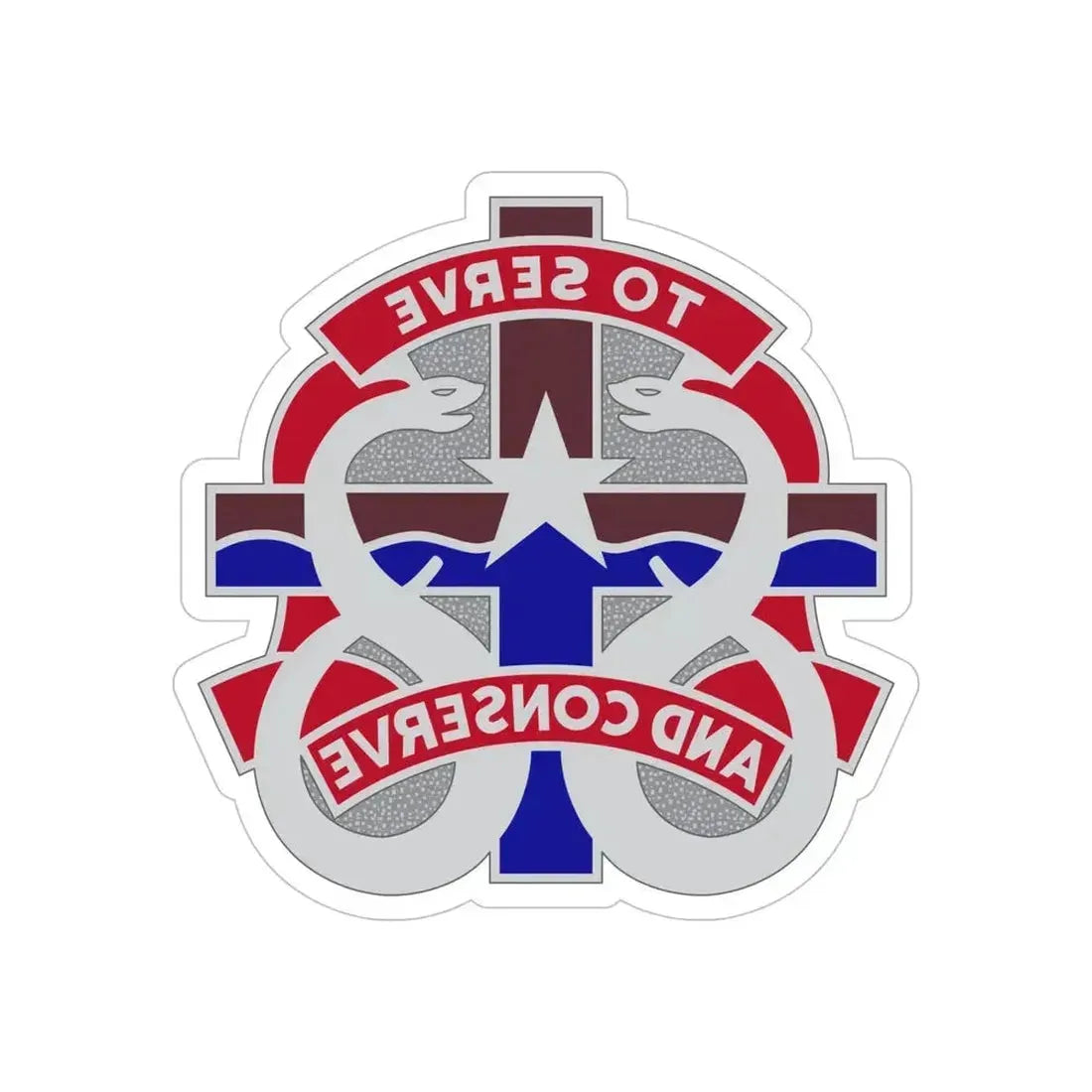 18 Field Hospital (U.S. Army) REVERSE PRINT Transparent Die-Cut STICKER 5 Inch Die-Cut Transparent - The Sticker Space