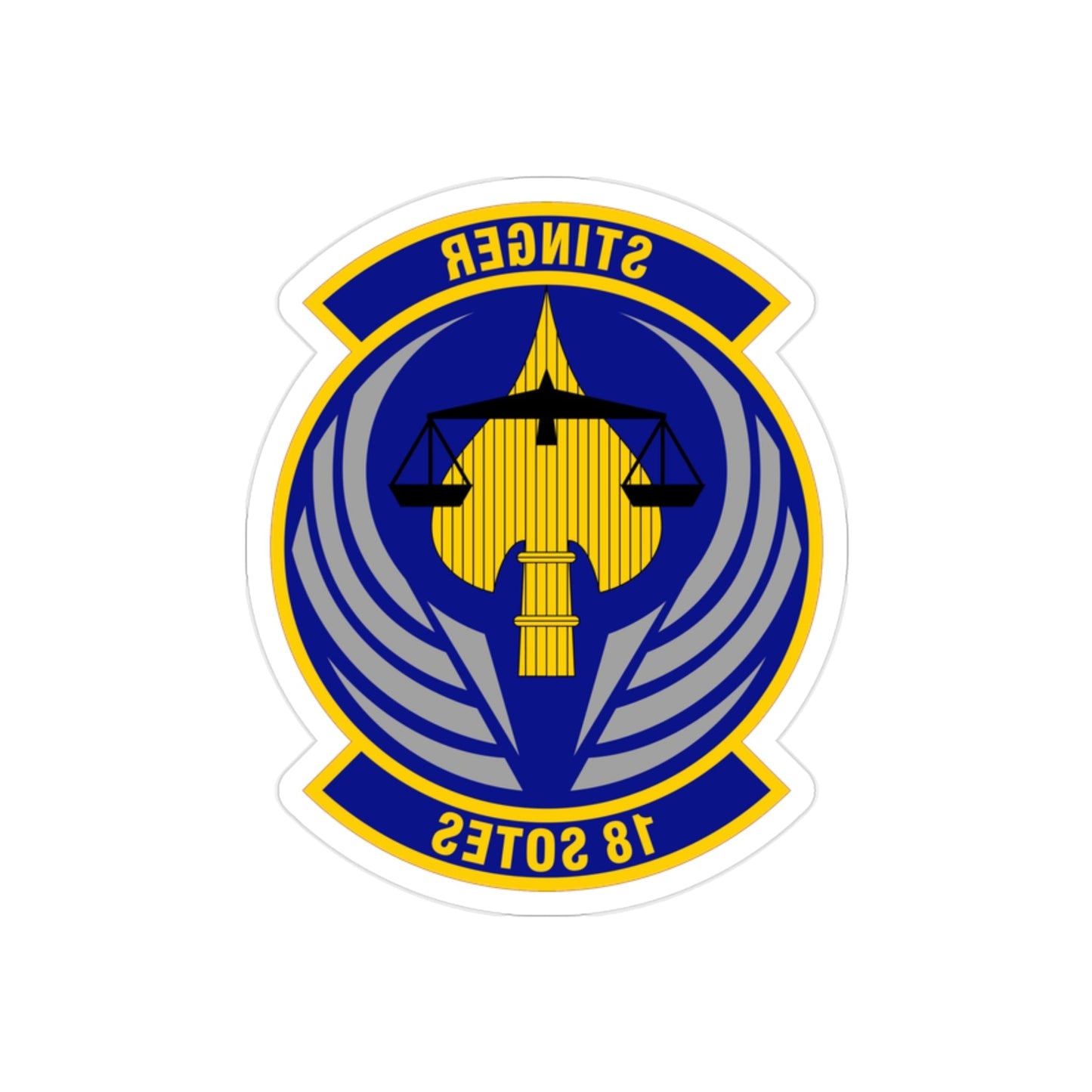 18 Special Operations Test and Evaluation Squadron AFSOC (U.S. Air Force) REVERSE PRINT Transparent STICKER-2" × 2"-The Sticker Space