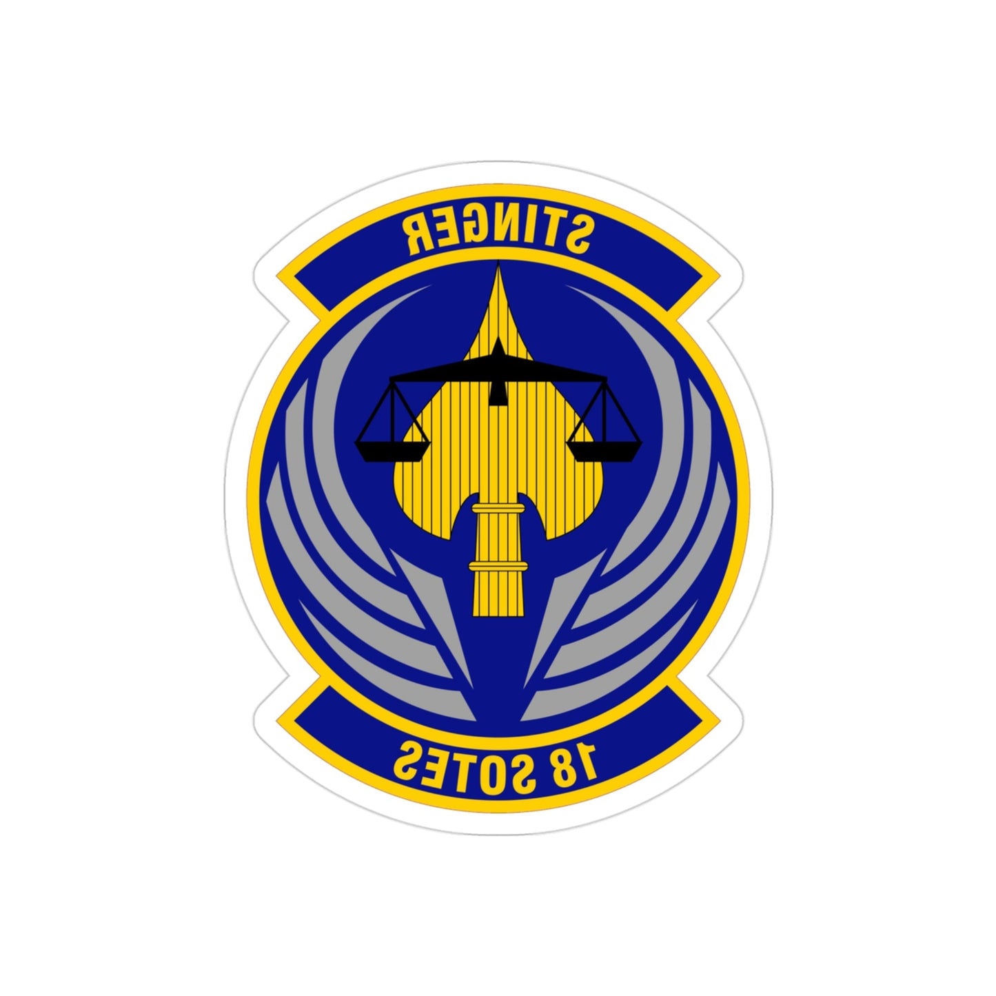 18 Special Operations Test and Evaluation Squadron AFSOC (U.S. Air Force) REVERSE PRINT Transparent STICKER-3" × 3"-The Sticker Space